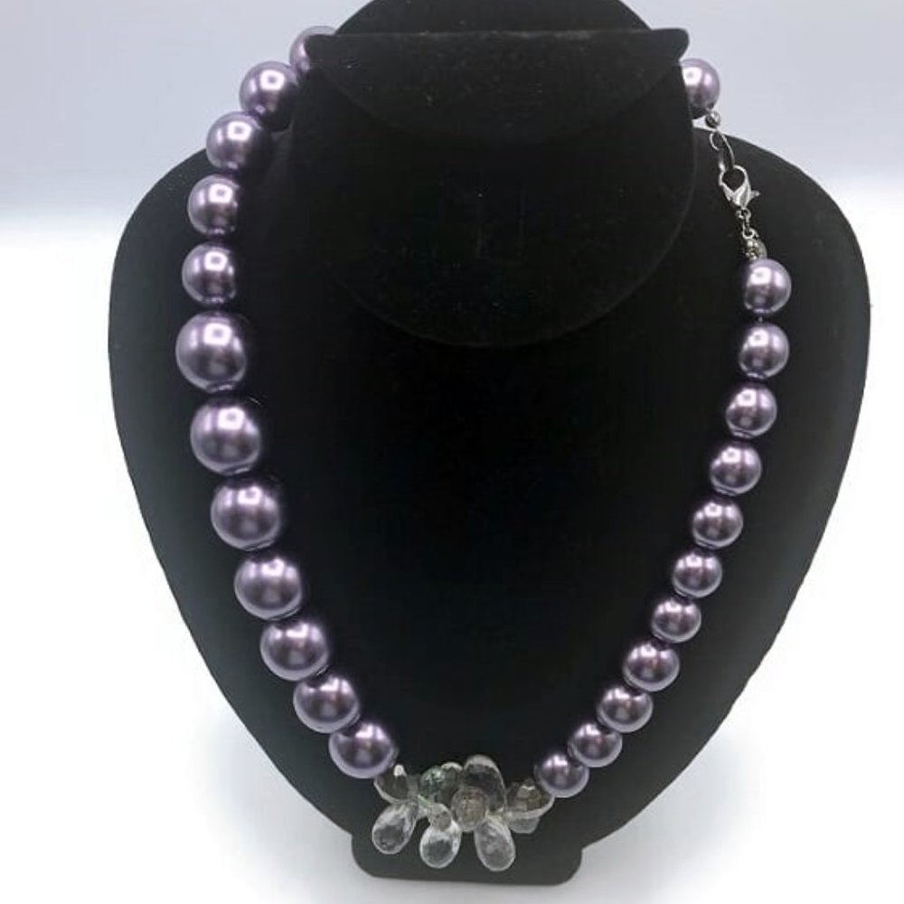 Purple Quartz Gemstone Beaded Necklace
